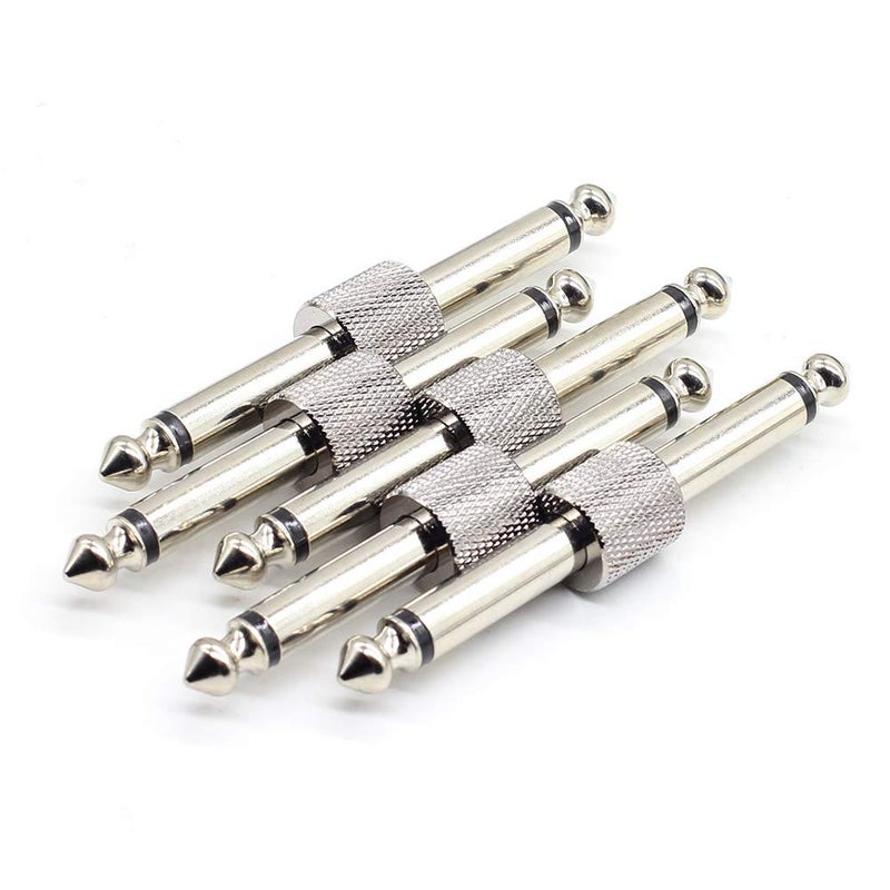 SONICAKE Guitar Bass Accessories 1/4 Inch 6.35mm Male to Male Effects Pedalboard Straight Coupler Pedal Connector (5PCS) - Image 1